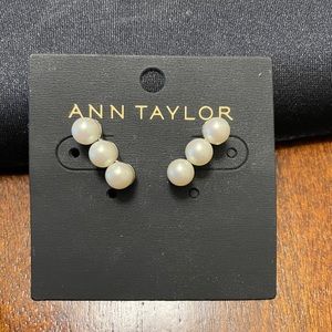 Ann Taylor 3 Pearl Earrings